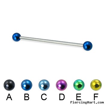 Colored ball long barbell (industrial barbell), 14 ga