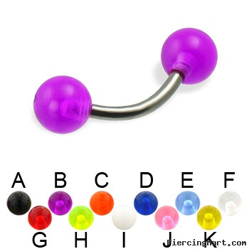 UV ball titanium curved barbell, 14 ga