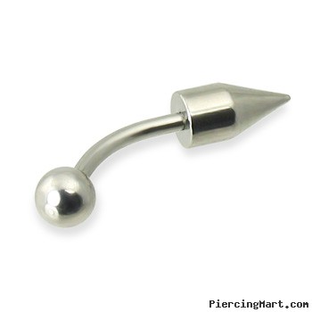 Spike and ball curved barbell, 14 ga