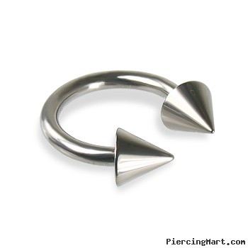 Titanium circular barbell with cones, 12 ga