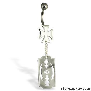 Fancy razor belly button ring