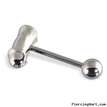 Penis tongue barbell, 14 ga