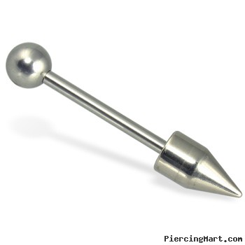 Spike and ball straight barbell, 14 ga