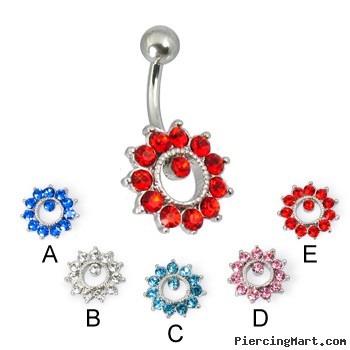 Ring of gems belly button jewelry