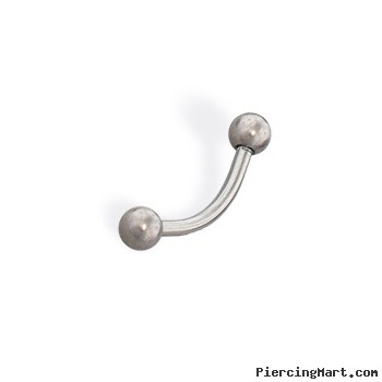 Titanium eyebrow ring / curved barbell, 16 ga