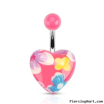 Acrylic flower belly ring