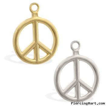 14K Gold peace pendant