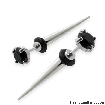 Fake Tapers with black gem