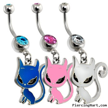 Surgical Steel Sassy Kitty Belly ring