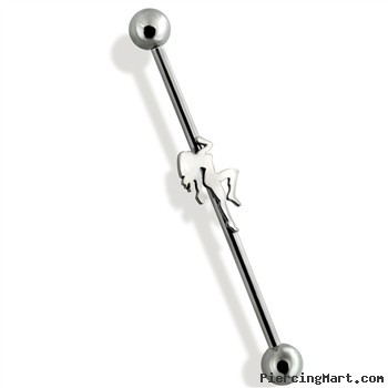 Industrial Barbell with Sexy Dancer, 14ga