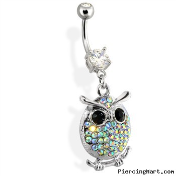 Paved Owl Belly Ring