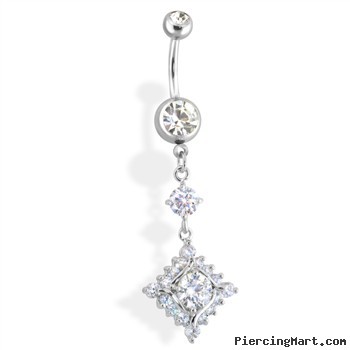 Dangle Square Belly Ring