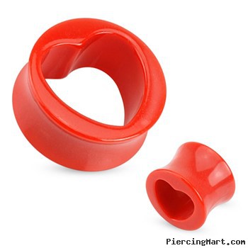 Pair Of Red Acrylic Saddle Plugs