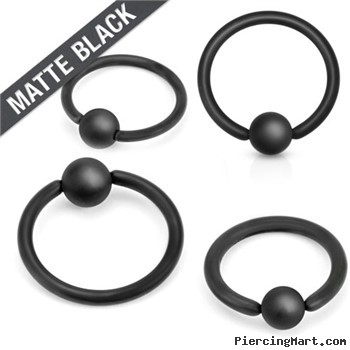14G Matte Black Captive Bead Ring