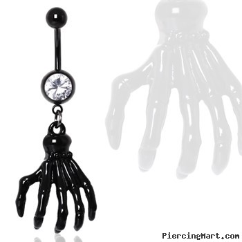 Black Zombie Claw Gemmed Navel Ring