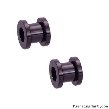 Pair Of Titanium Anodized Tunnels with Threaded Back- Black