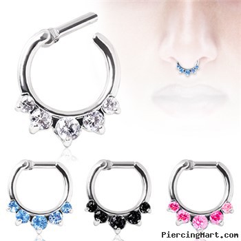 Surgical Steel Gemmed Princess Septum Clicker