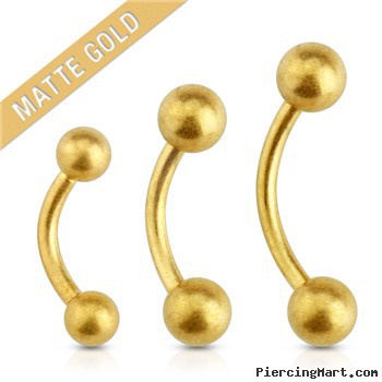 Matte Gold Over Surgical Steel Eyebrow Curve Barbell